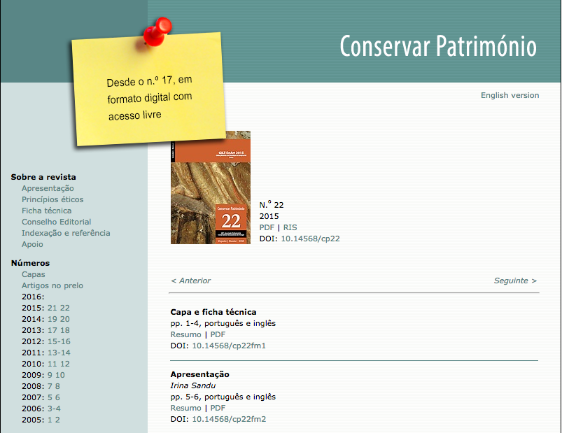 Revista "Conservar Património"