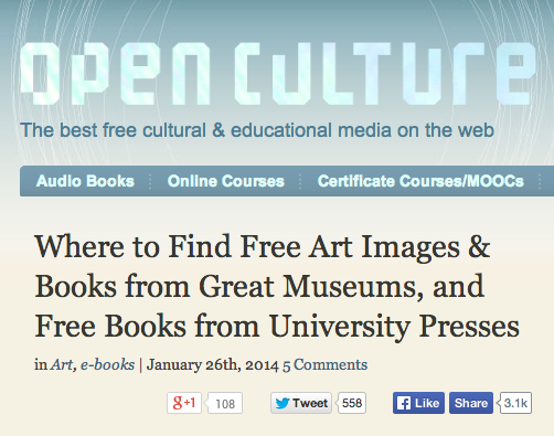 Free Art Images & Books from Great Museums and Free Books from University Presses