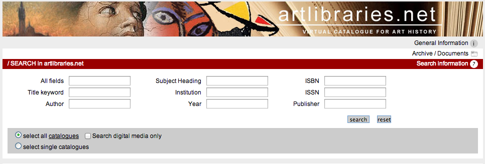 Artlibraries.net – Virtual Catalogue for Art History